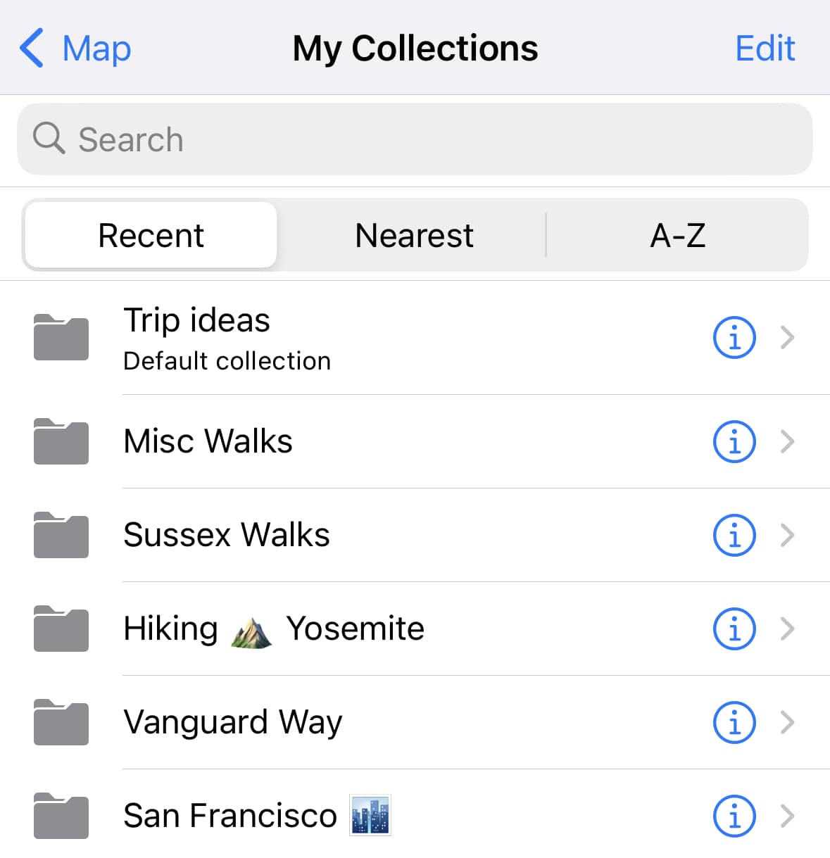 Collections list