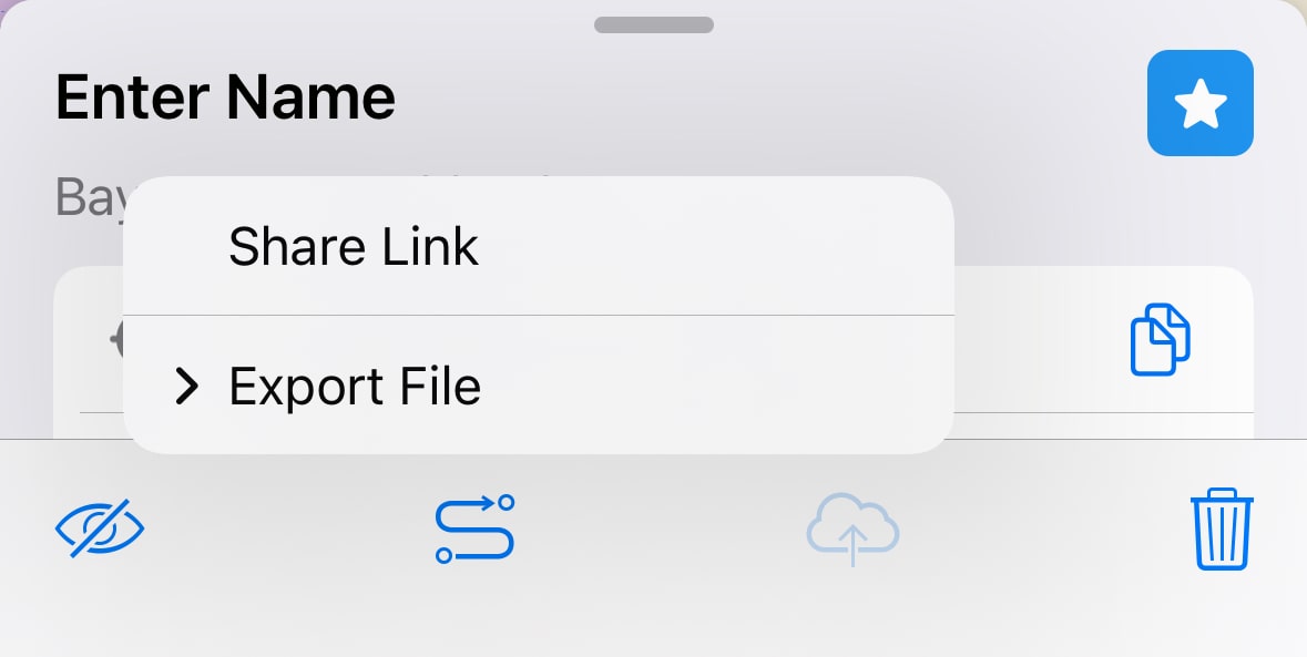 File sharing menu