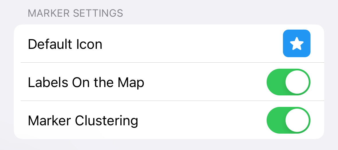 Marker settings