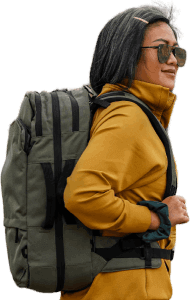 woman with a backpack