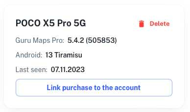 Łączenie zakupu z kontem Guru Maps