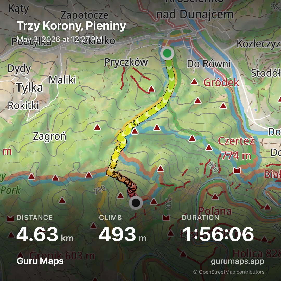 Udostępnione zdjęcie podejścia na Trzy Korony w Pieninach