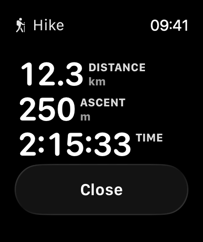 Итоги активности Guru Maps на Apple Watch